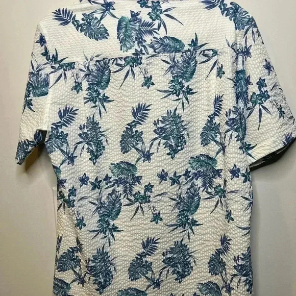 Pro Tour Coolplay White and Blue Floral Men’s Shirt - Picture 3 of 4